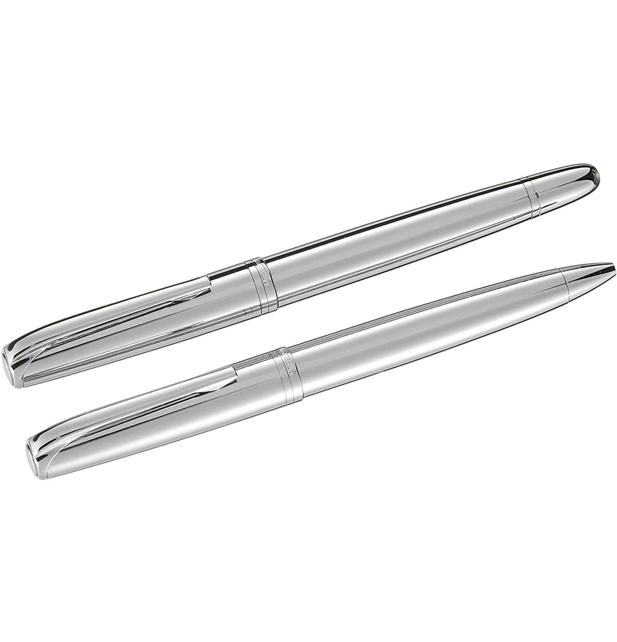 Steelpen Saturn Serisi 2357 Parlak Krom Dolma Kalem+Tükenmez Kalem