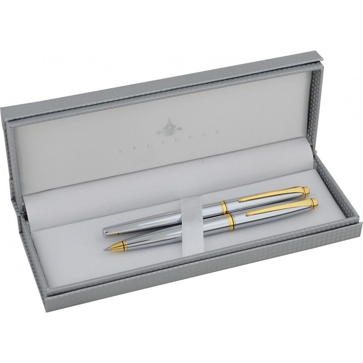 Steelpen Star Serisi 614 Roller Kalem+Tükenmez Kalem  (Bordo-Mavi-Siyah-Beyaz FÜME RENK SEÇENEKLİ)