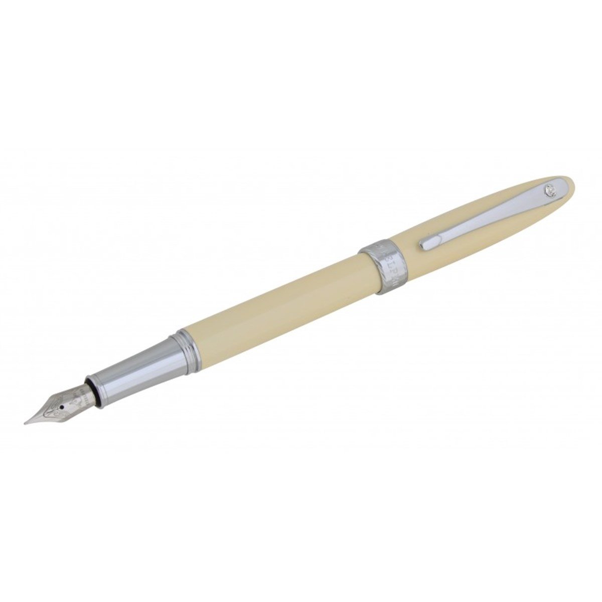 Steelpen Truva Serisi 2002 Beyaz TAŞLI Dolma Kalem +Tükenmez Kalem 