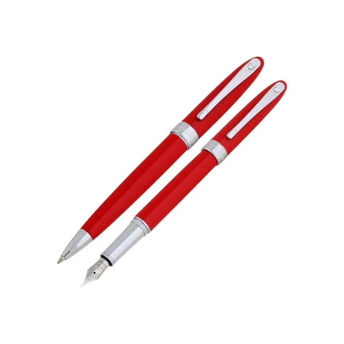 Steelpen Truva Serisi 2003 Kırmızı TAŞLI Dolma Kalem +Tükenmez Kalem 