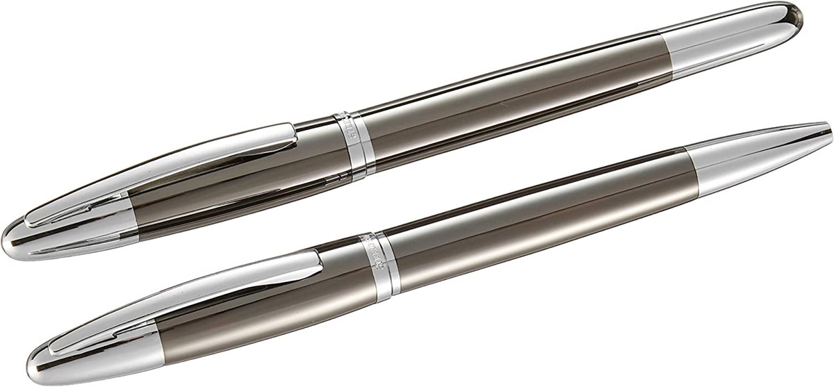 Steelpen Venüs Serisi 179 Krom TİTANYUM Dolma Kalem +Tükenmez Kalem 