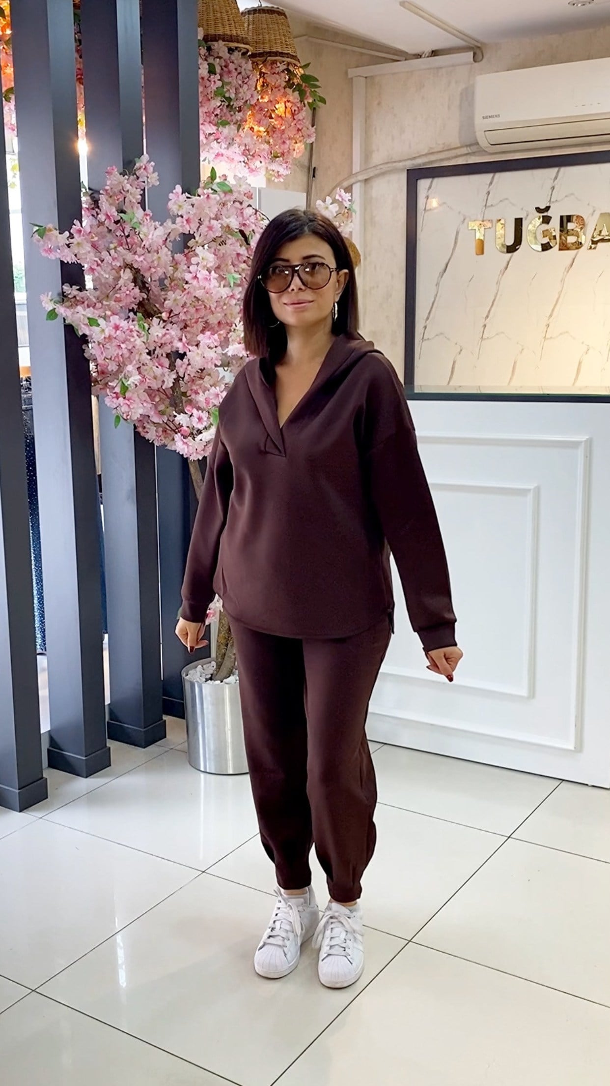  Kahve Scuba Kumaş Kapüşonlu Marka Model Takım