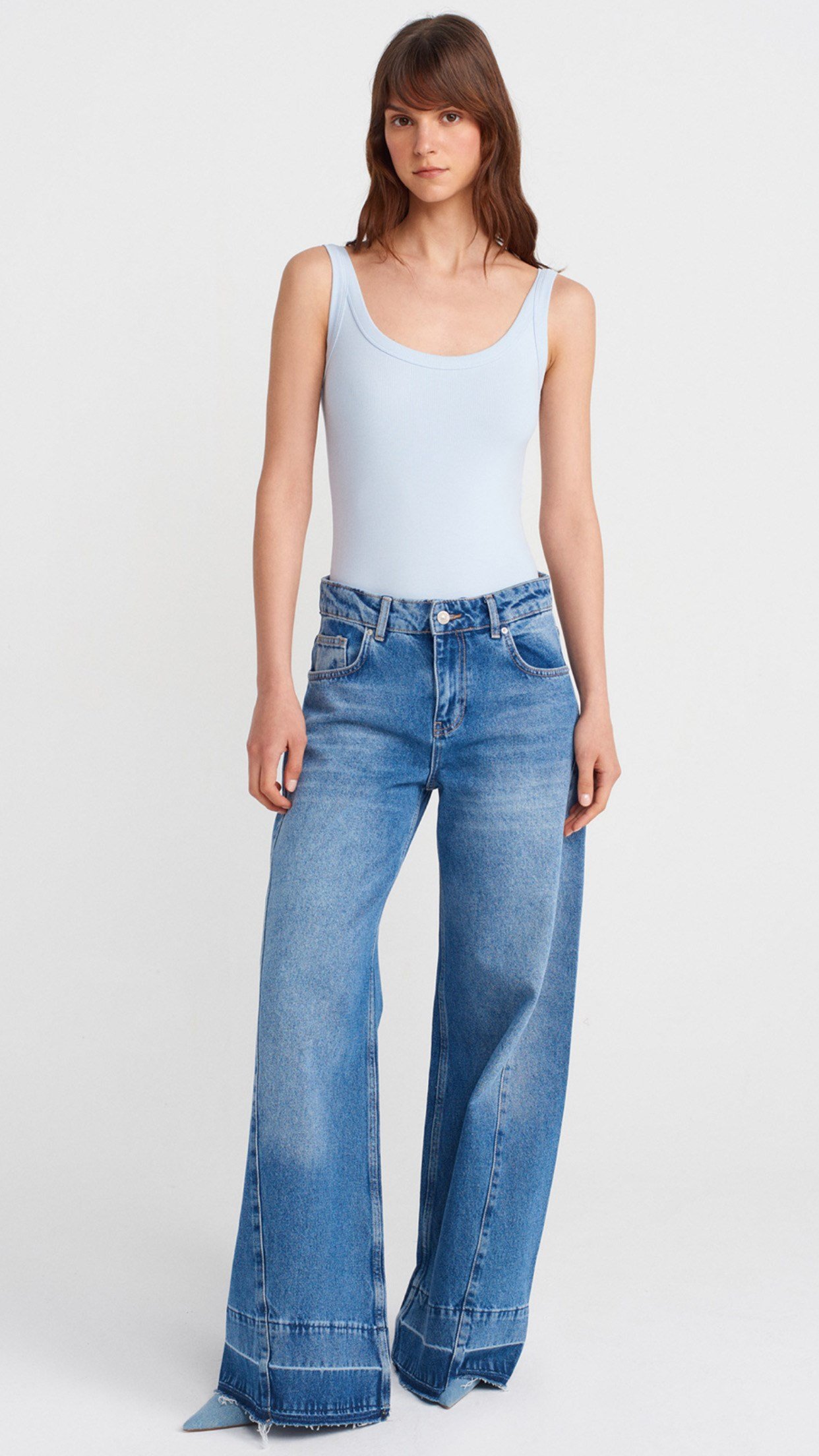 Askılı Bodysuit-Açık Mavi