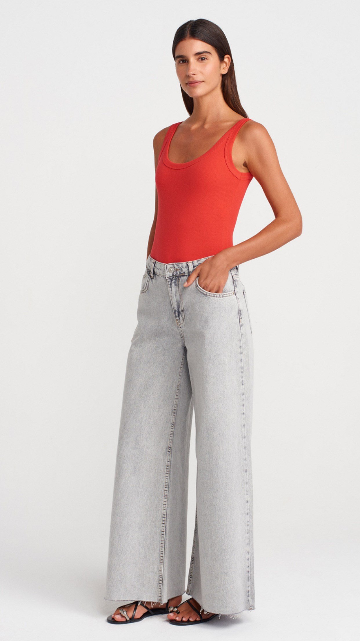 Askılı Bodysuit-Kırmızı