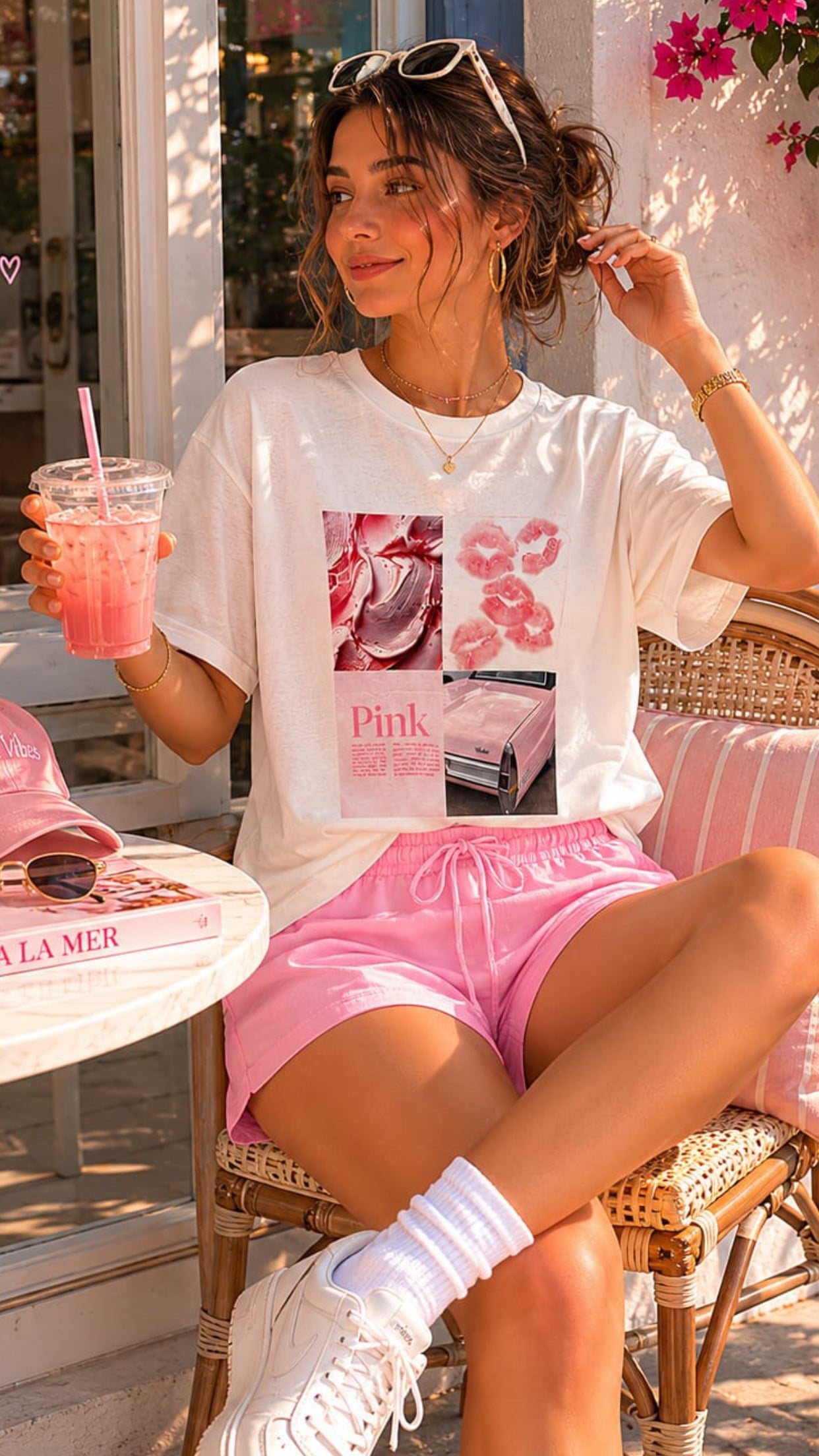 Beyaz Pink Tişört