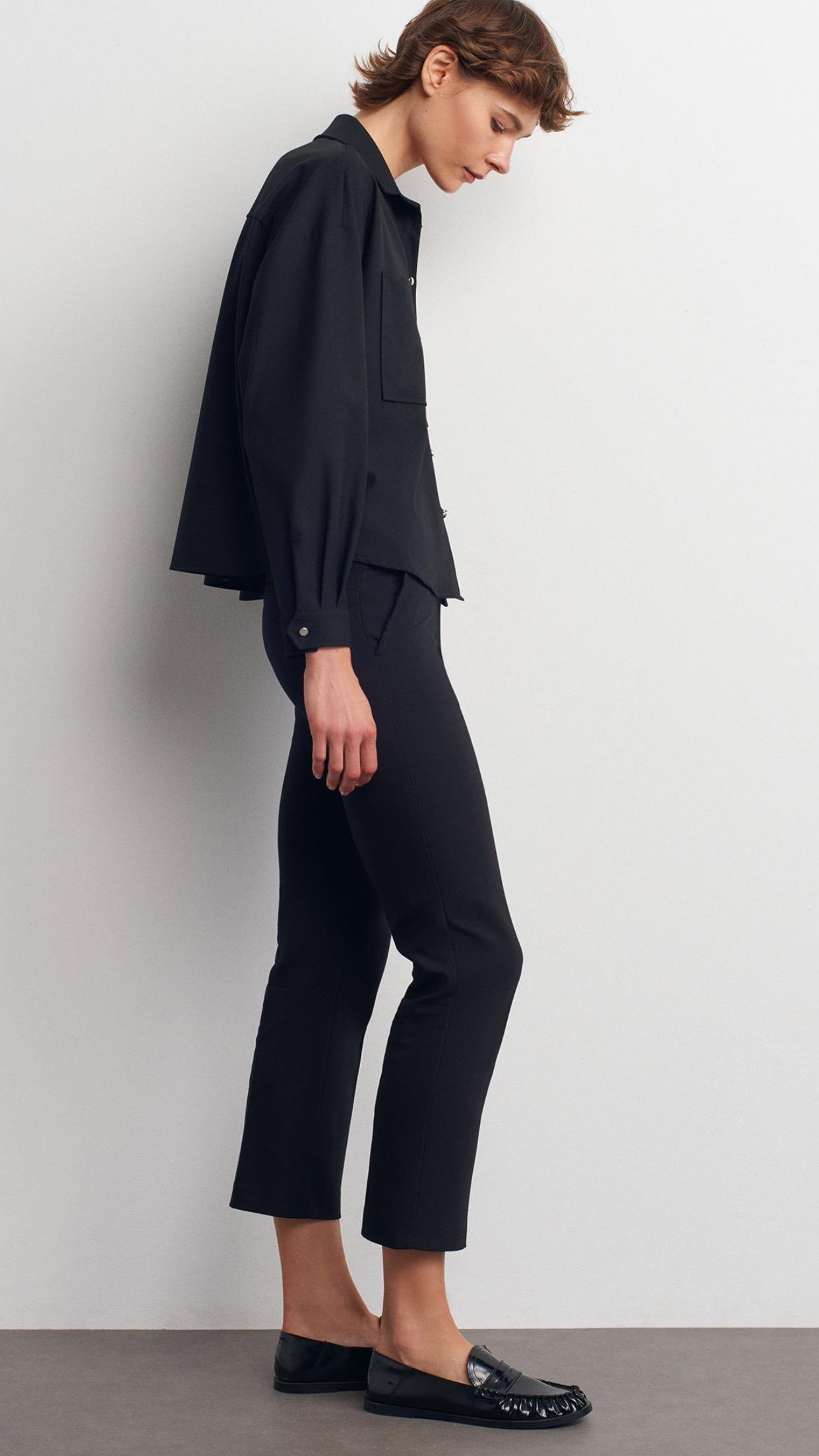 Crop Pantolon-Siyah