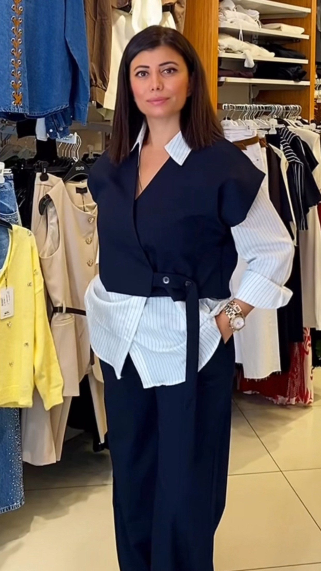 Lacivert Garnili Takım