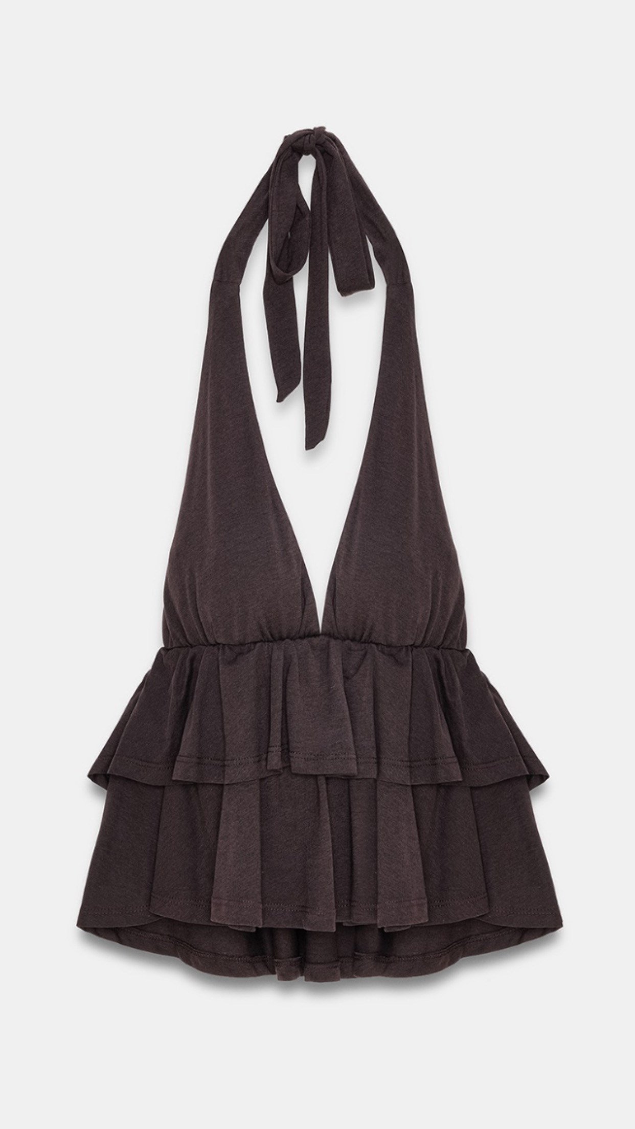 Lyocell Halter Top - Koyu Kahve