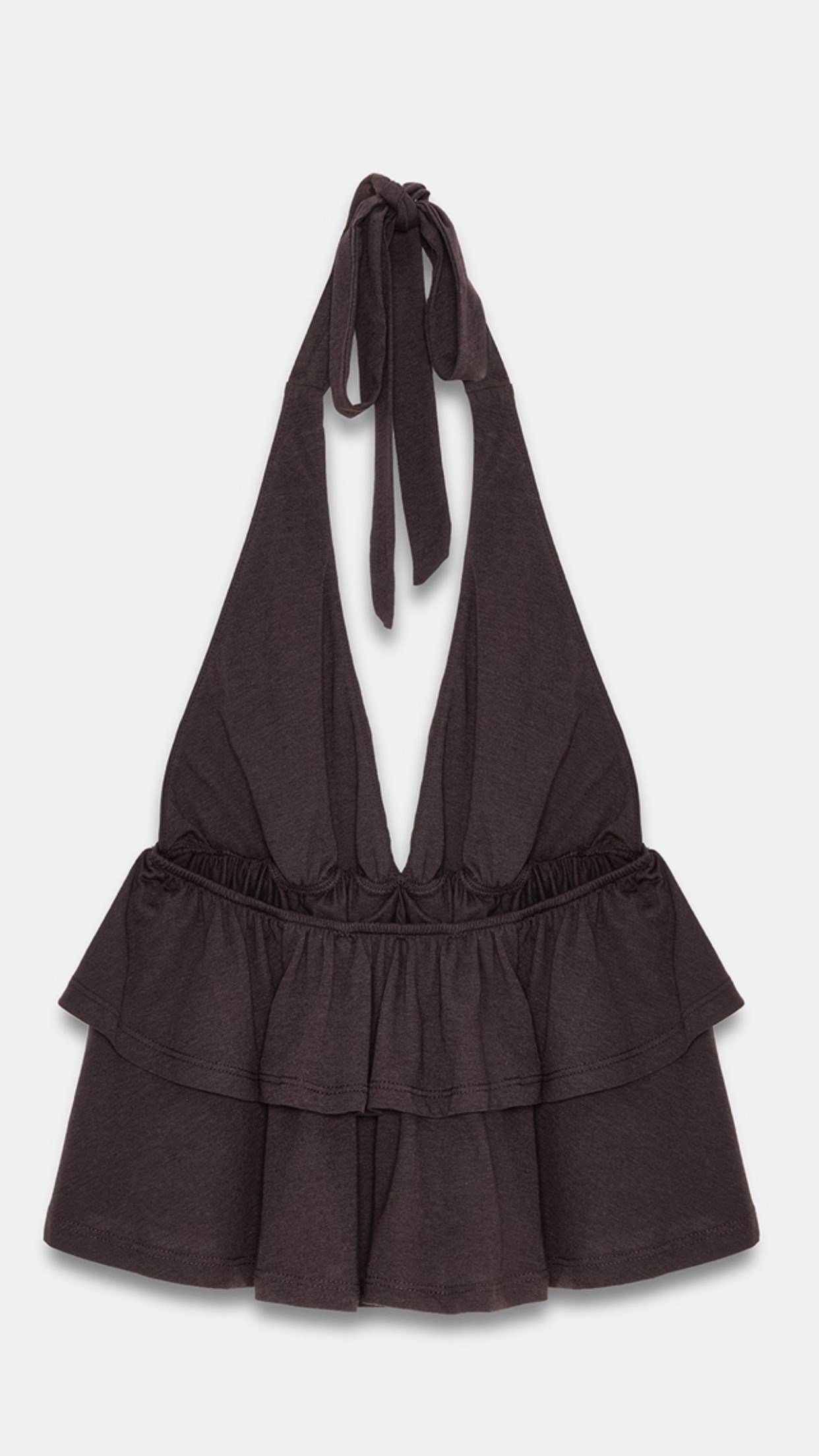 Lyocell Halter Top - Koyu Kahve