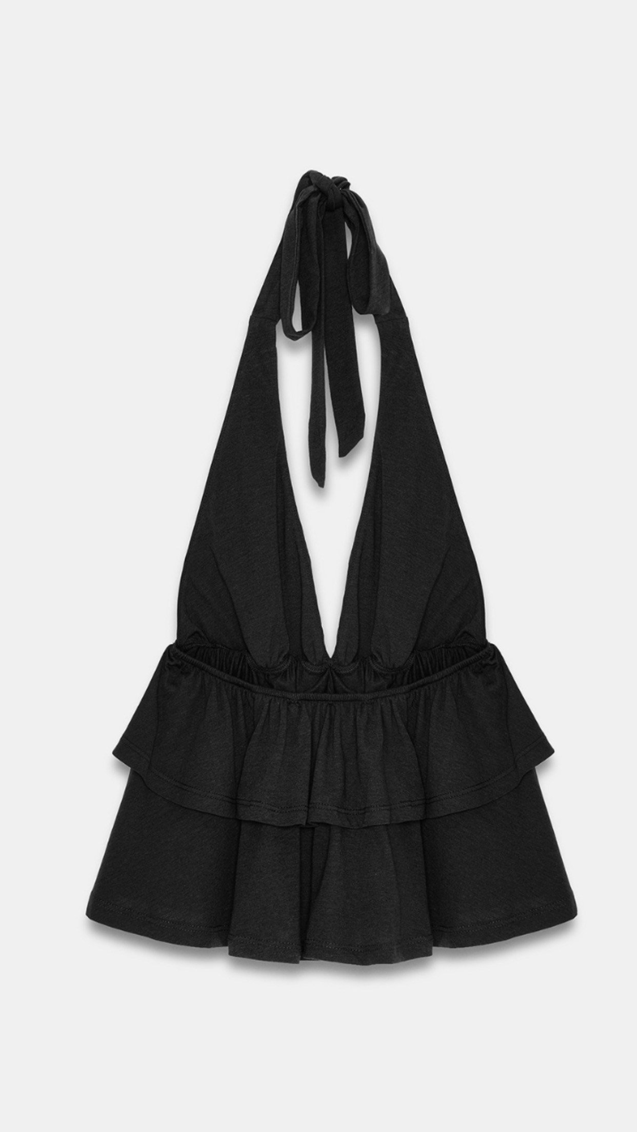 Lyocell Halter Top-Siyah