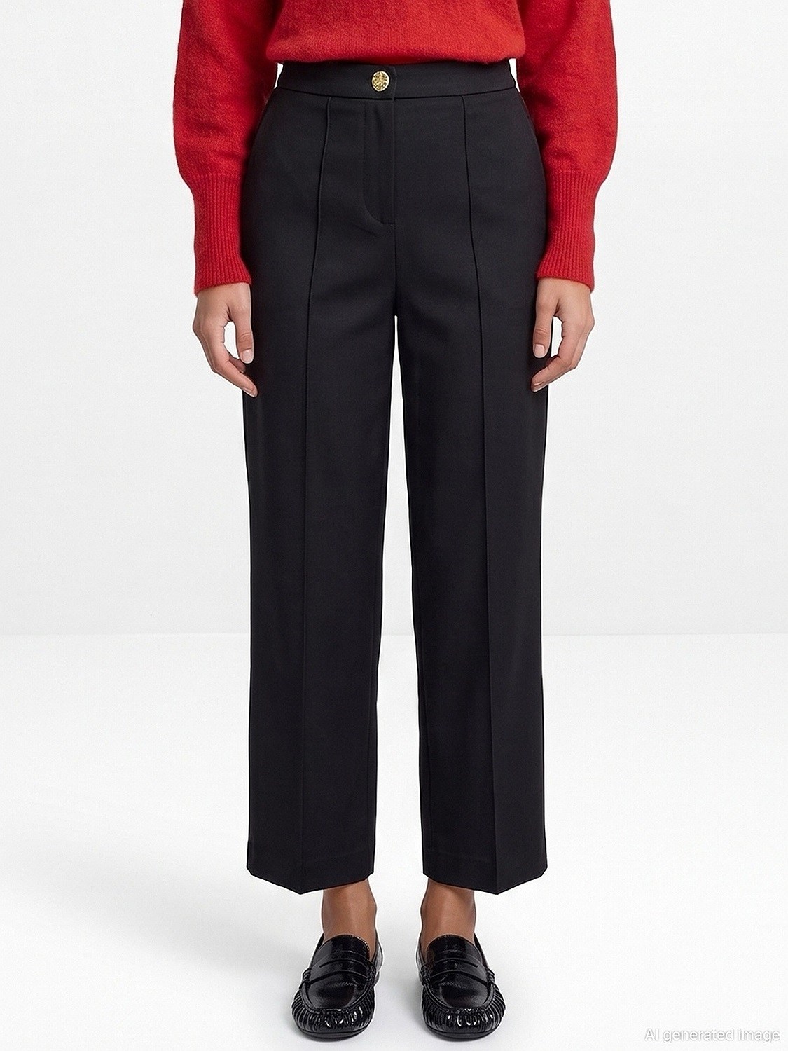 Nervür Dikiş Detaylı Culotte Pantolon - SİYAH