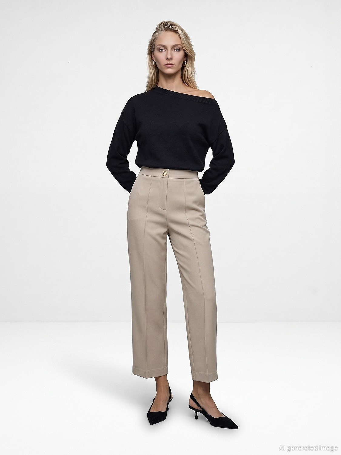 Nervür Dikiş Detaylı Culotte Pantolon - BEJ