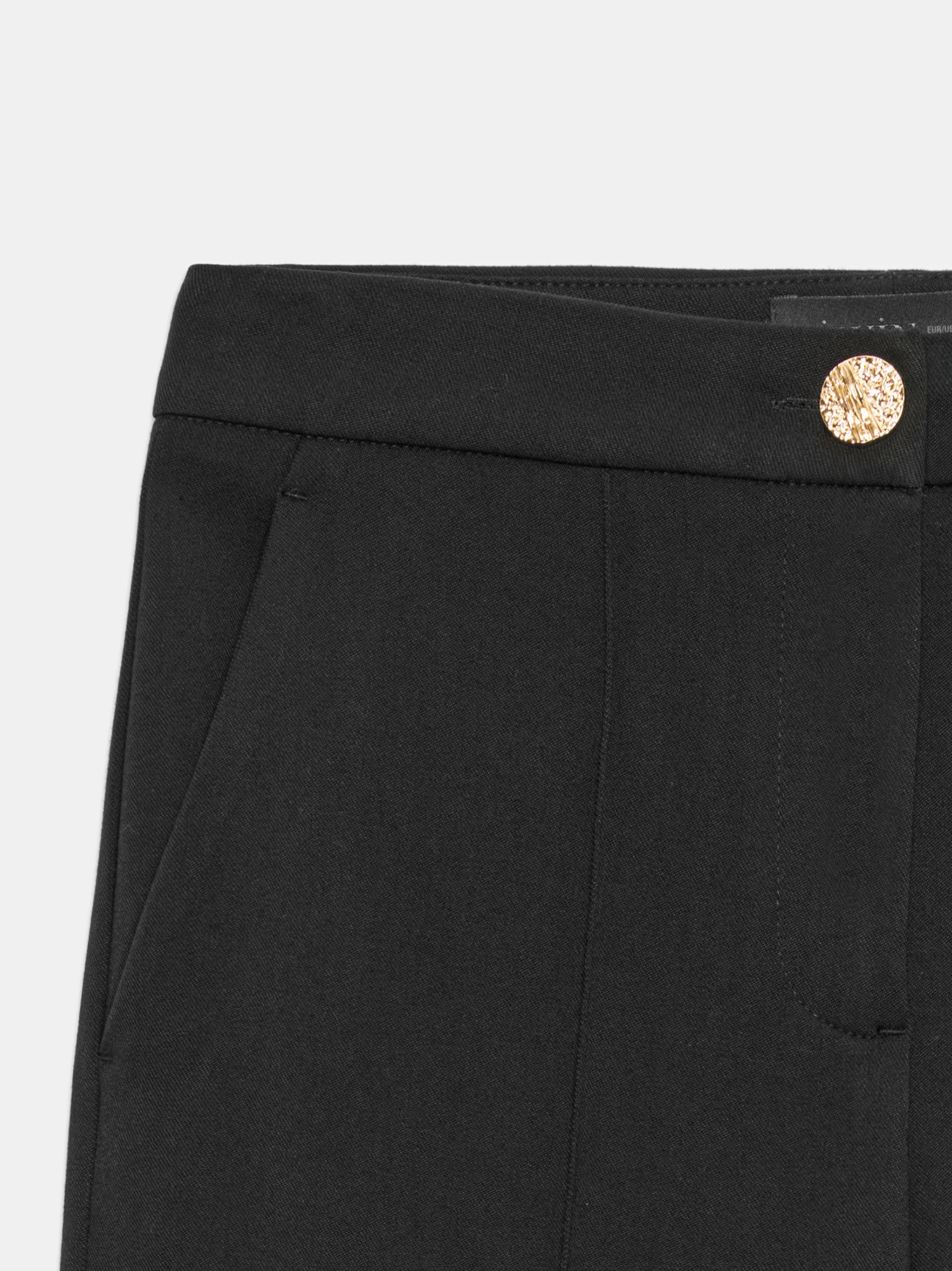 Nervür Dikiş Detaylı Culotte Pantolon - SİYAH
