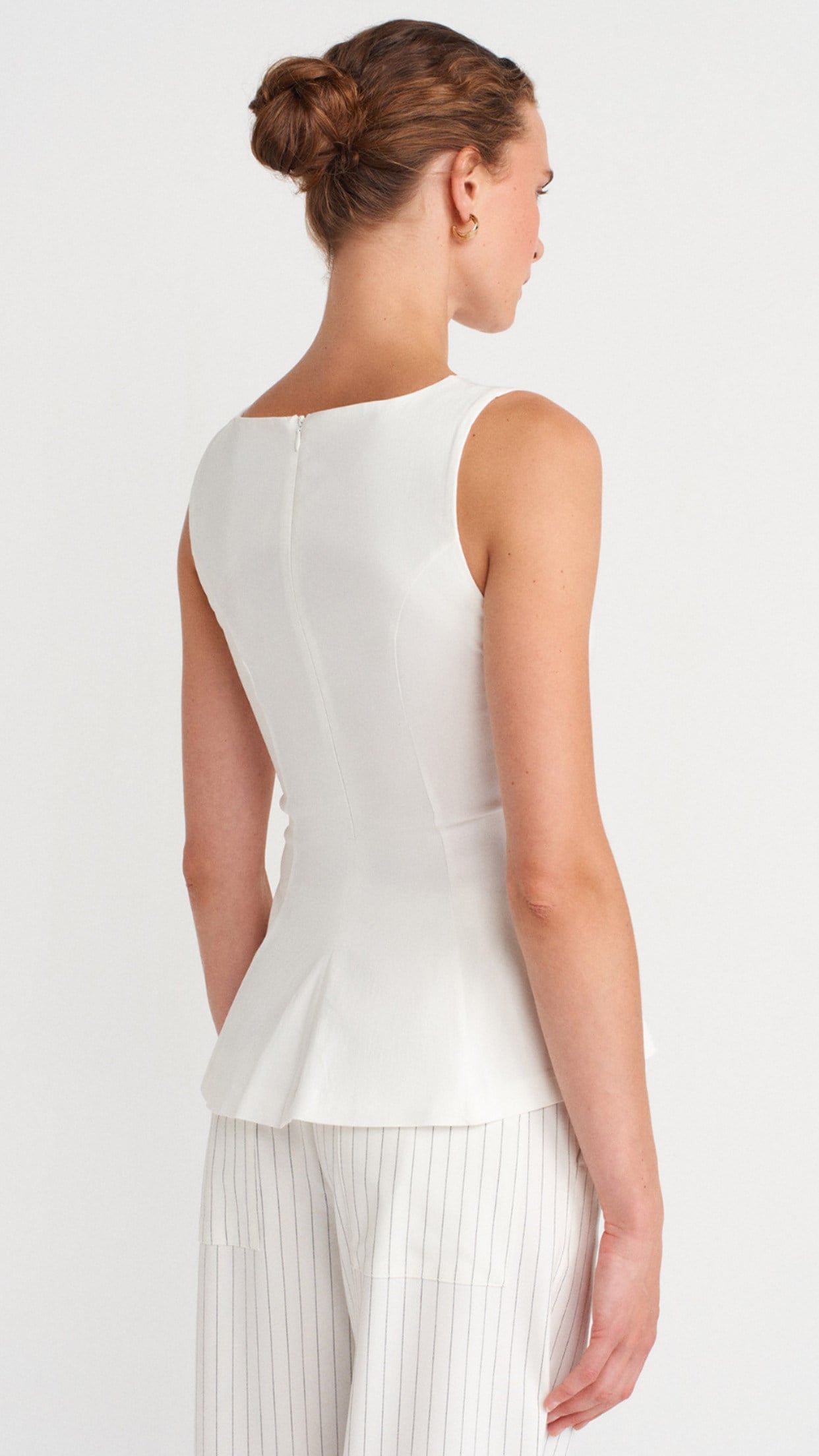 Peplum Top- EKRU
