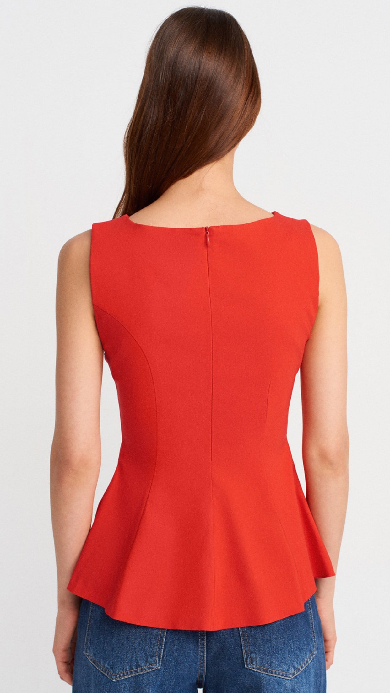 Peplum Top-KIRMIZI