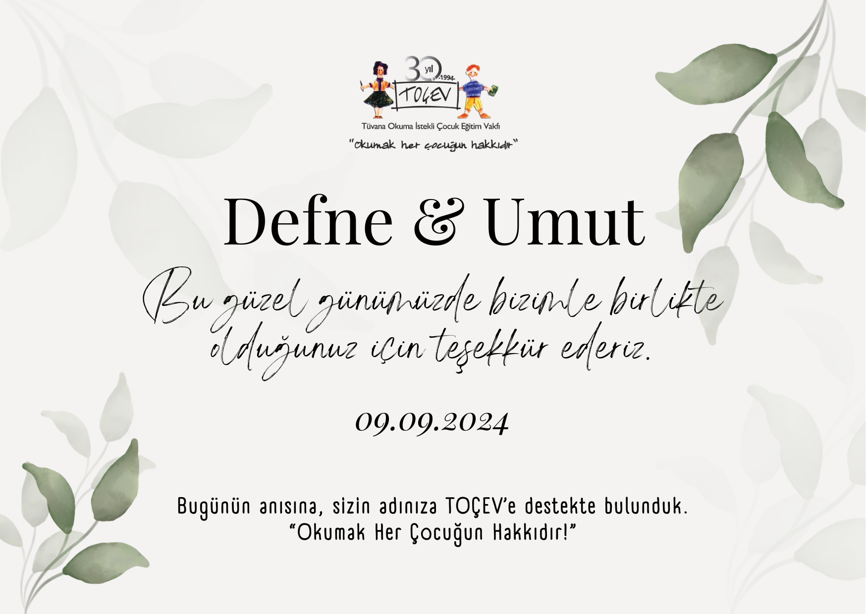 NİKÂH BAĞIŞ KARTI - 1