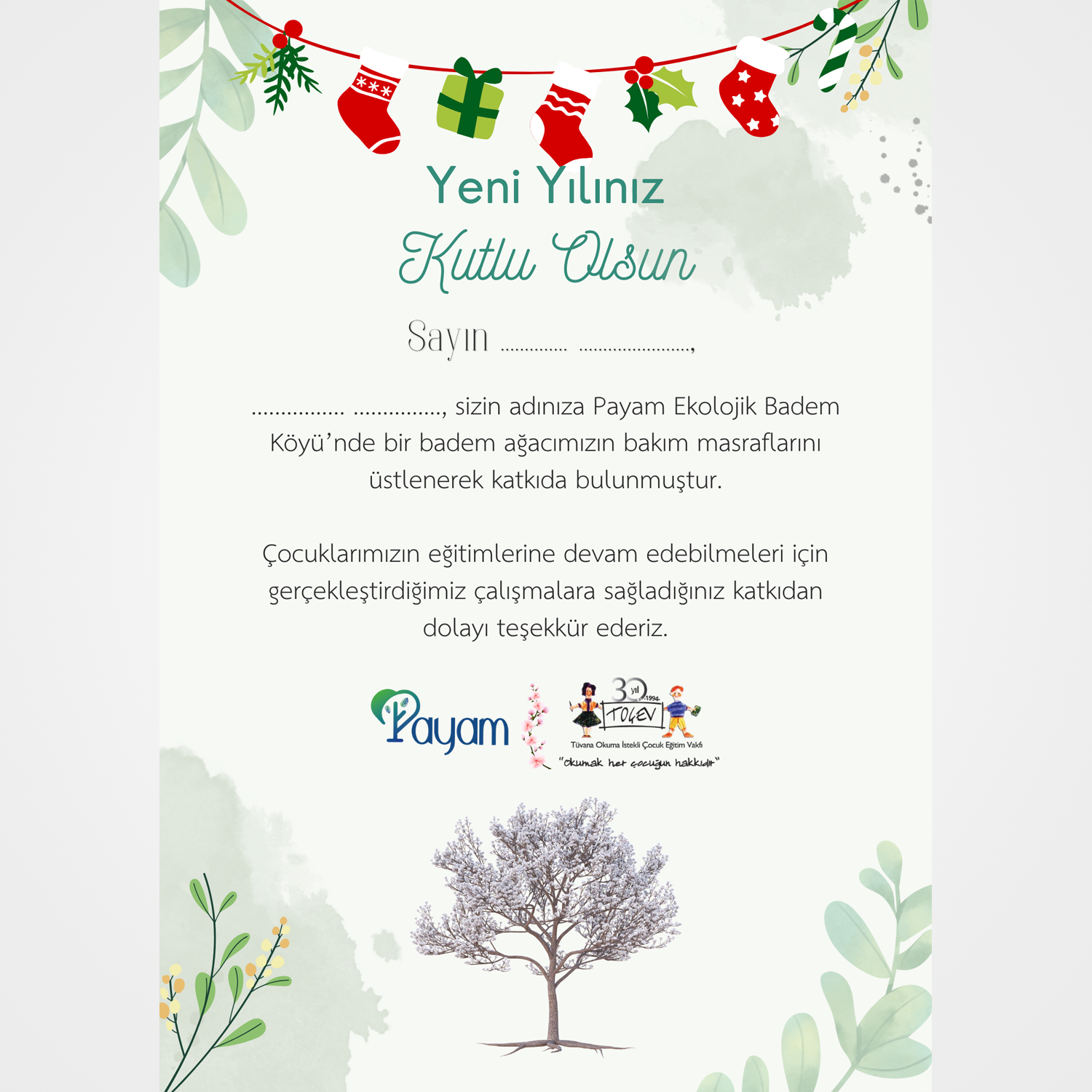 YENİ YIL PAYAM SERTİFİKASI