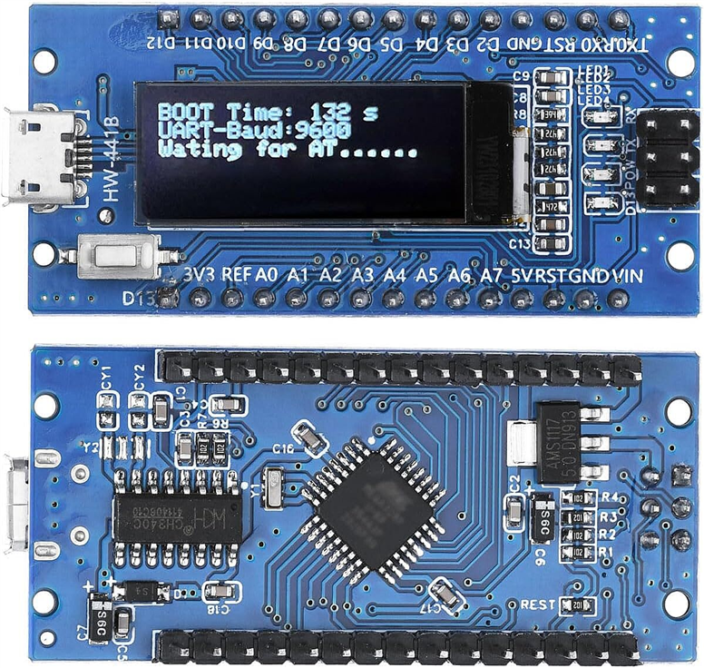 0.91 İnç LCD Ekranlı Arduino Nano CH340 Geliştirme KartıArduino Nano CH340 0.91 İnç Ekranlı Kart | Robo Dünya