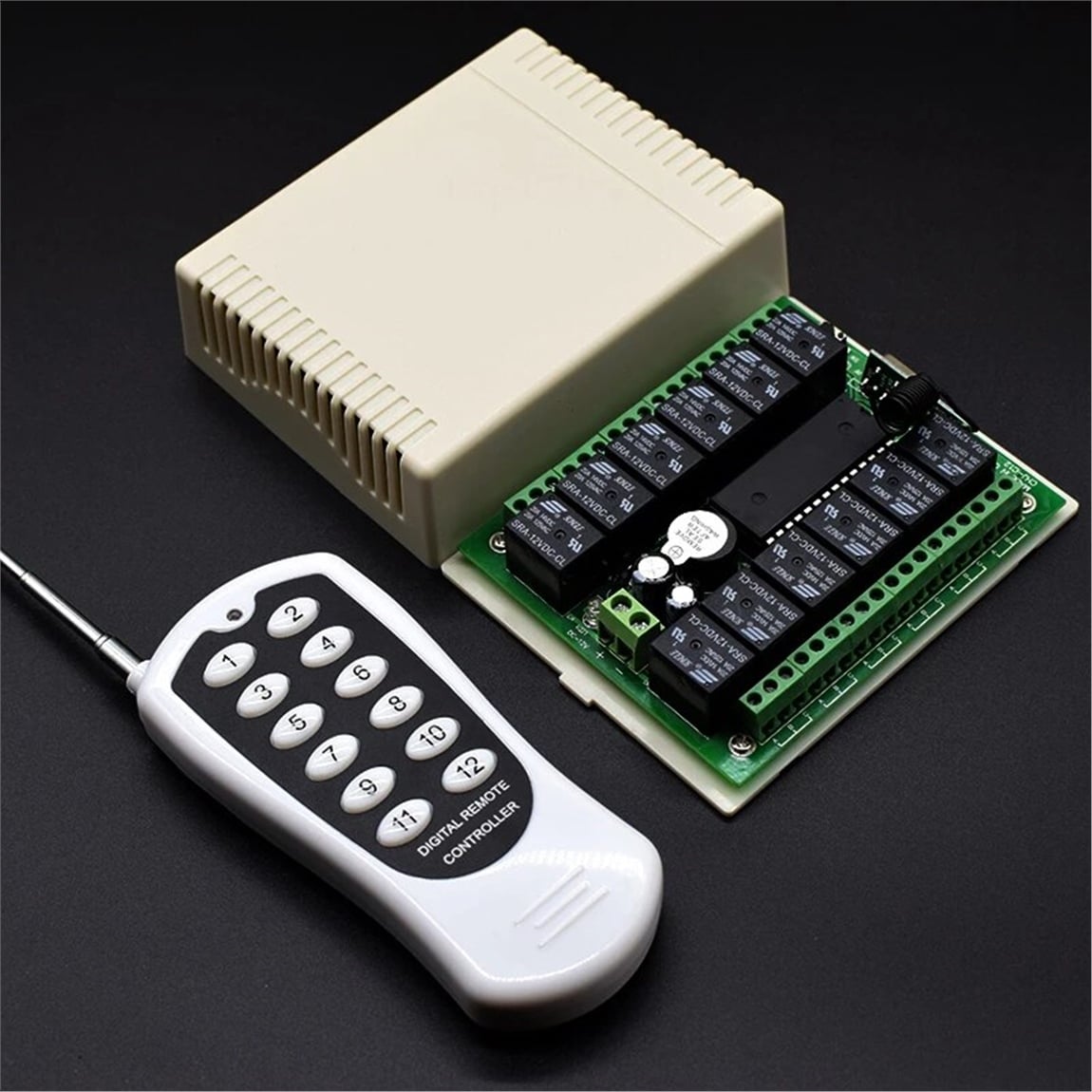 12V 433MHz 12 Kanallı Kablosuz Kumandalı RF Alıcılı Röle Modülü (Kutulu)12V 433MHz 12 Kanallı Kablosuz Kumandalı RF Alıcılı Röle Modülü (Kutulu)