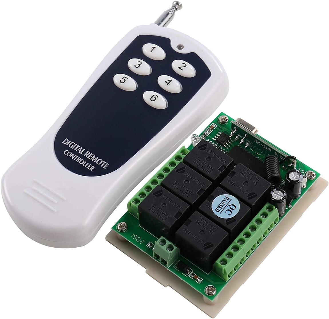 12V 433MHz 6 Kanallı Kablosuz Kumandalı RF Alıcılı Röle Modülü (Kutulu)12V 433MHz 6 Kanallı Kablosuz Kumandalı RF Alıcılı Röle Modülü (Kutulu)