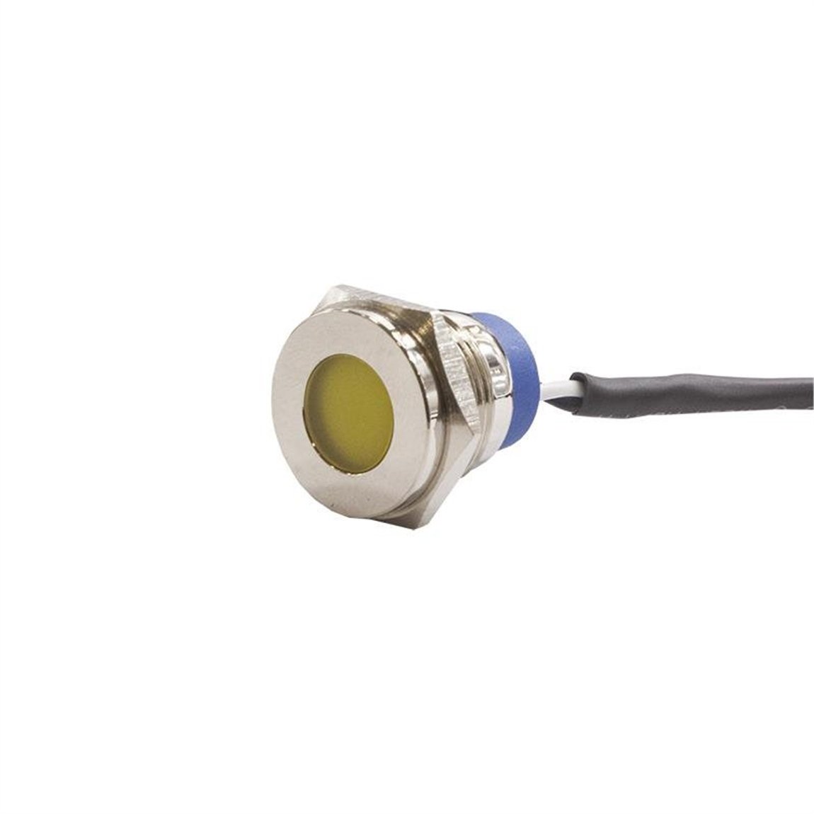 16mm Metal Kablolu Sinyal Lambası Sarı IP67 10V-30V