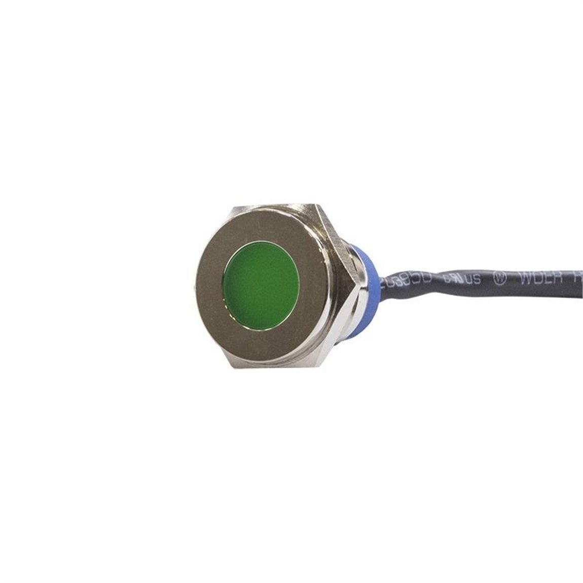 16mm Metal Kablolu Sinyal Lambası Yeşil IP67 10V-30V