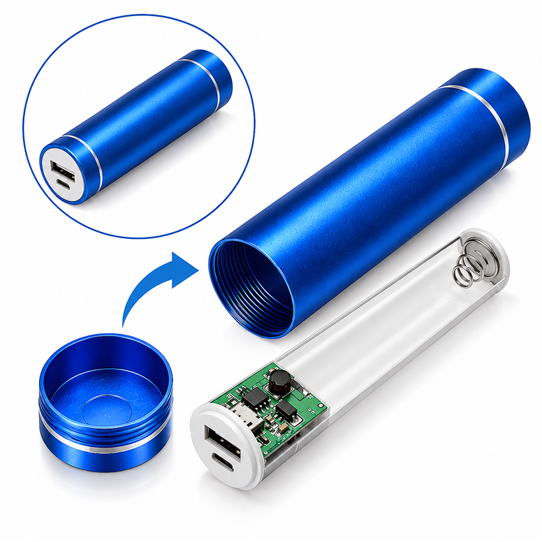 18650 Tekli Metal Powerbank Kutusu – 5V 1A USB Çıkışlı, Type-C Girişli | Kendi Powerbank’inizi Yapmak Artık Çok Kolay!18650 Tekli Metal Type-C Powerbank Kutusu | Robo Dünya
