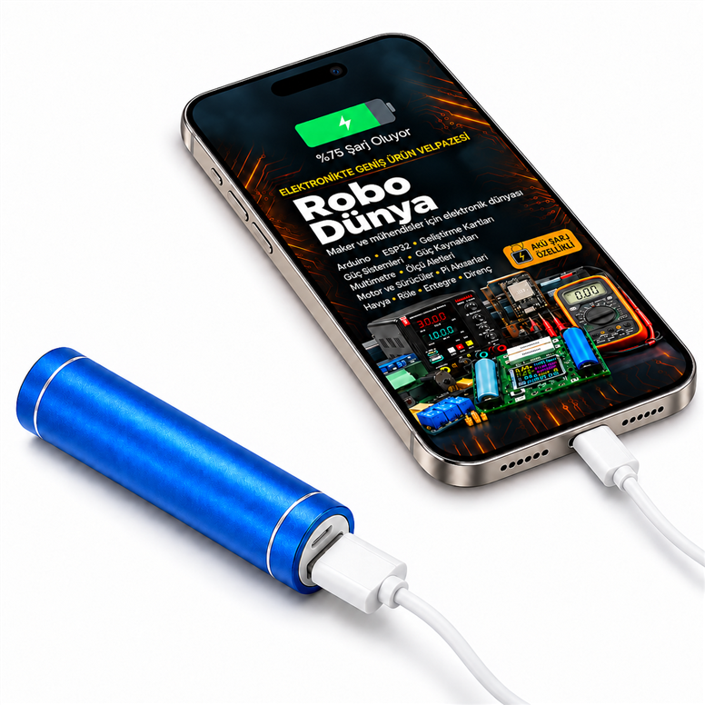 18650 Tekli Metal Powerbank Kutusu – 5V 1A USB Çıkışlı, Type-C Girişli | Kendi Powerbank’inizi Yapmak Artık Çok Kolay!18650 Tekli Metal Type-C Powerbank Kutusu | Robo Dünya