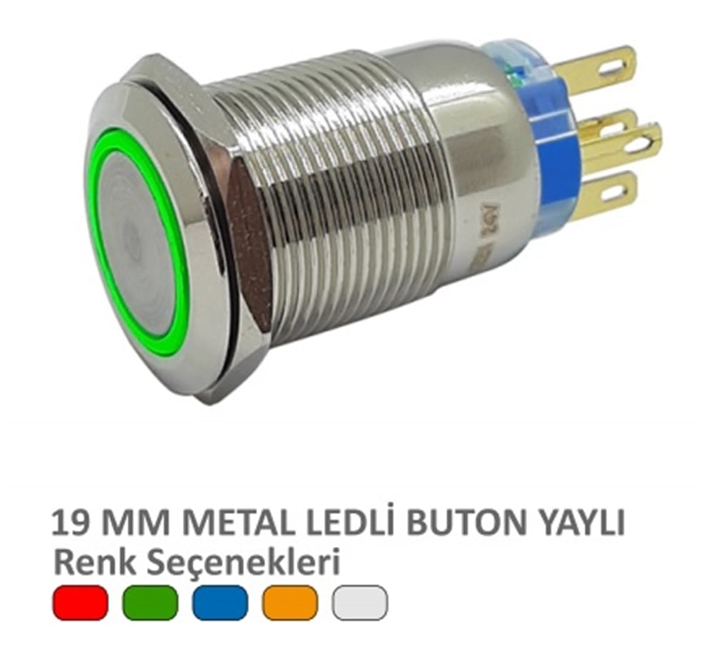 19MM METAL YAYLI BUTON KIRMIZI