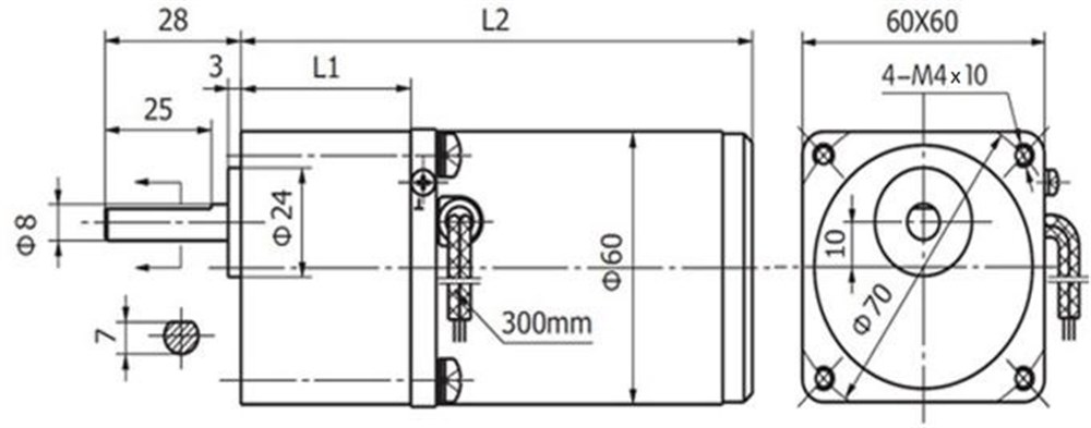 220V 50 Rpm 60mm Redüktörlü AC Motor