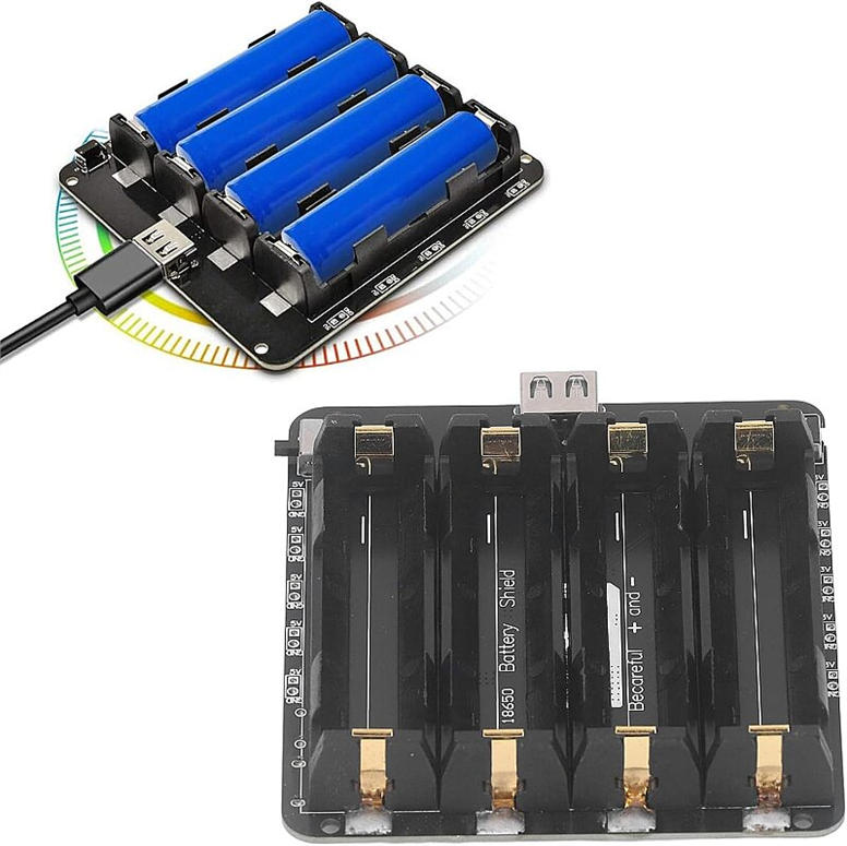 4'lü Anahtarlı 18650 Lityum Pil Yuvası V8 Mikro USB4'lü Anahtarlı 18650 Lityum Pil Yuvası V8 Mikro USB