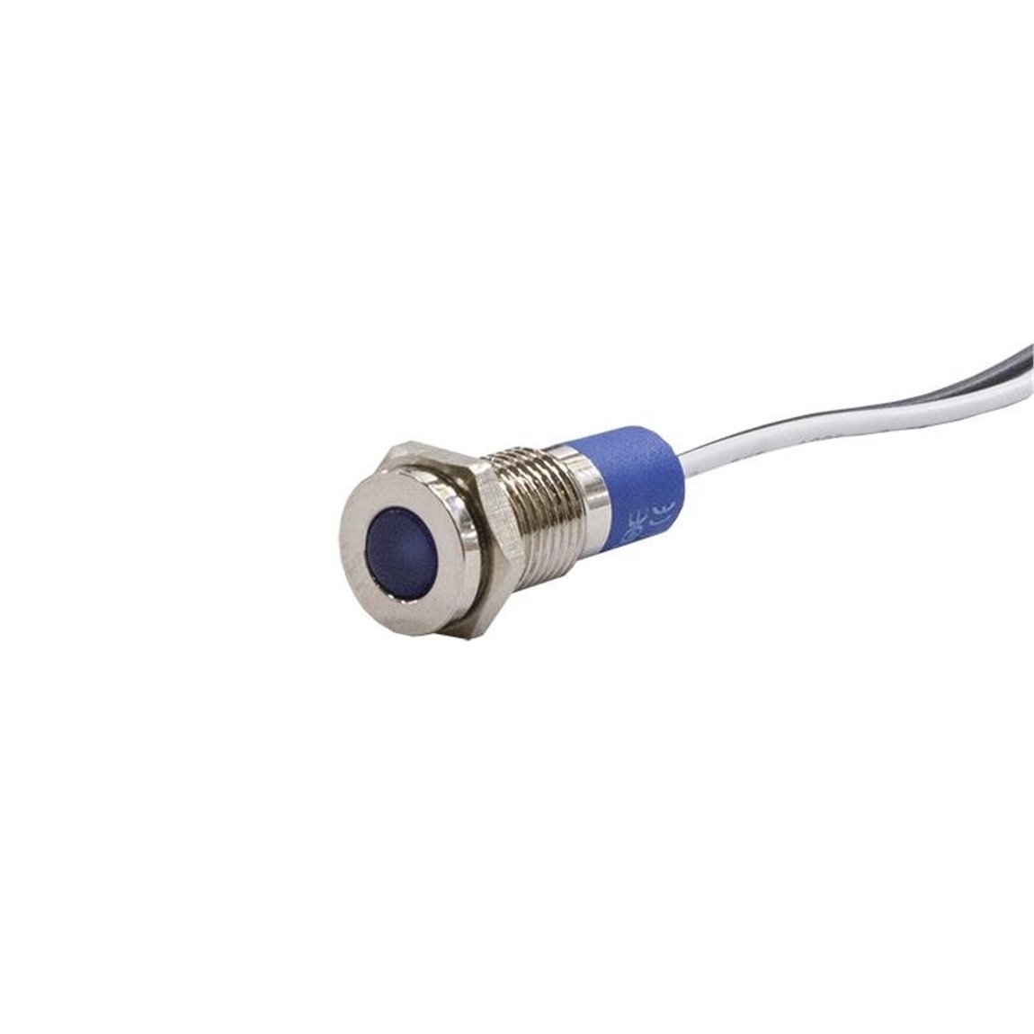 8.0mm Metal Kablolu Sinyal Lambası Mavi IP67 10V-30V