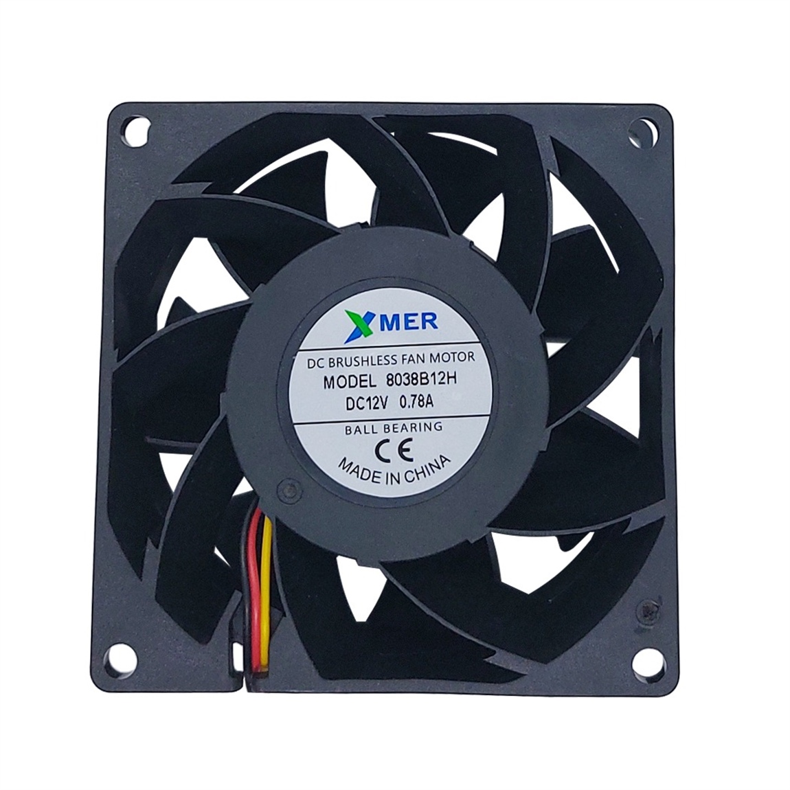 80X80X38mm RULMANLI 12V 0.78A 3P XMER FAN
