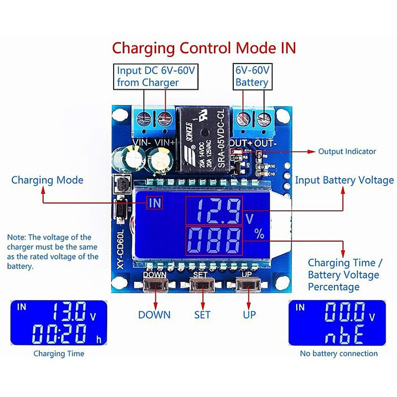 CD60L Güneş Pili Şarj Modülü - Pil Şarj Deşarj Kontrol KartıCD60L Güneş Pili Şarj Modülü - Pil Şarj Deşarj Kontrol Kartı