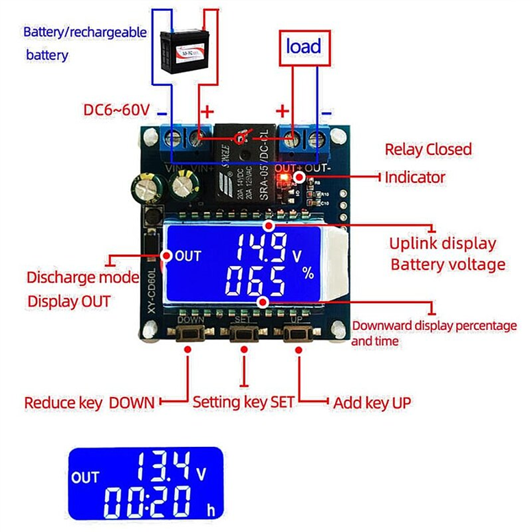 CD60L Güneş Pili Şarj Modülü - Pil Şarj Deşarj Kontrol KartıCD60L Güneş Pili Şarj Modülü - Pil Şarj Deşarj Kontrol Kartı