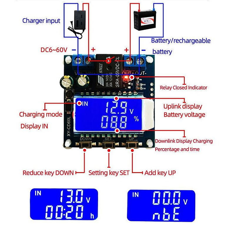 CD60L Güneş Pili Şarj Modülü - Pil Şarj Deşarj Kontrol KartıCD60L Güneş Pili Şarj Modülü - Pil Şarj Deşarj Kontrol Kartı