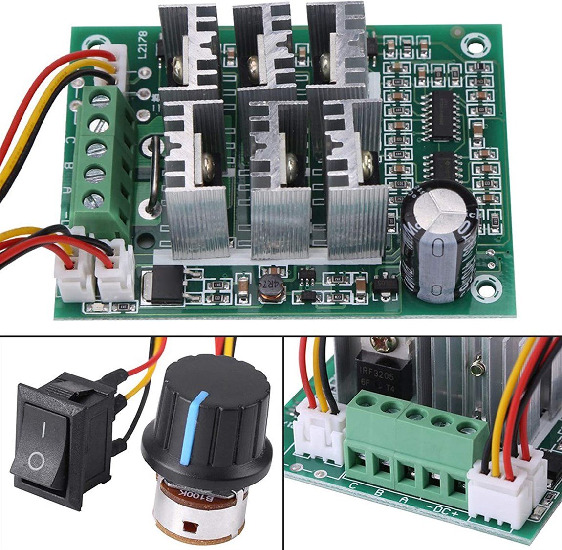 DC 5V-36V 15A Üç Fazlı Fırçasız Motor Hız Kontrol Cihazı CW CCW Motor Kontrol PanosuDC 5V-36V 15A Üç Fazlı Fırçasız Motor Hız Kontrol Cihazı CW CCW Motor Kontrol Panosu | Robo Dünya