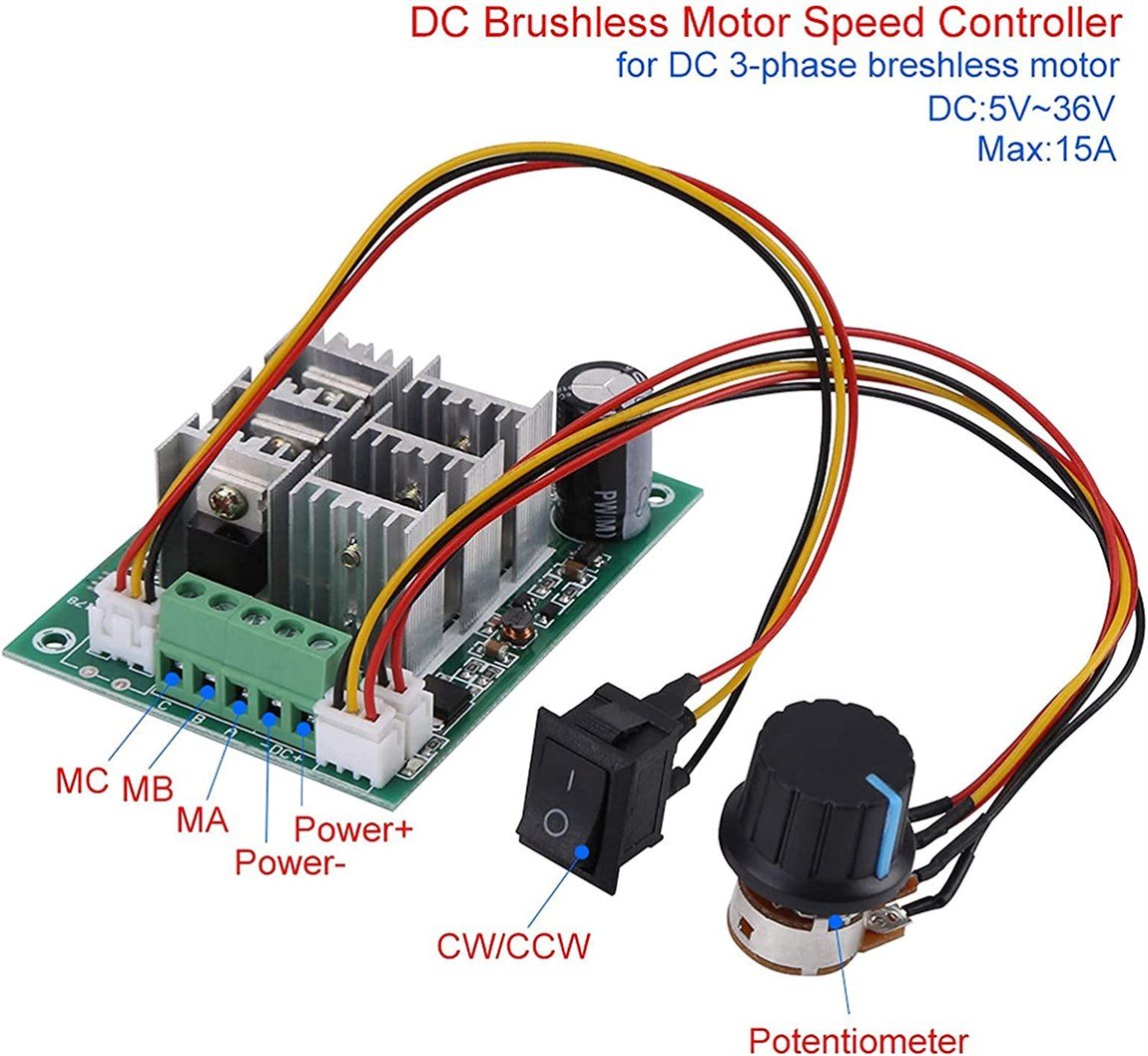 DC 5V-36V 15A Üç Fazlı Fırçasız Motor Hız Kontrol Cihazı CW CCW Motor Kontrol PanosuDC 5V-36V 15A Üç Fazlı Fırçasız Motor Hız Kontrol Cihazı CW CCW Motor Kontrol Panosu | Robo Dünya