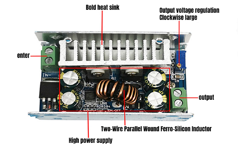 DC-DC 8-60V 15A Ayarlanabilir Voltaj Düşürücü ModülüDC-DC 8-60V 15A Ayarlanabilir Voltaj Düşürücü Modülü