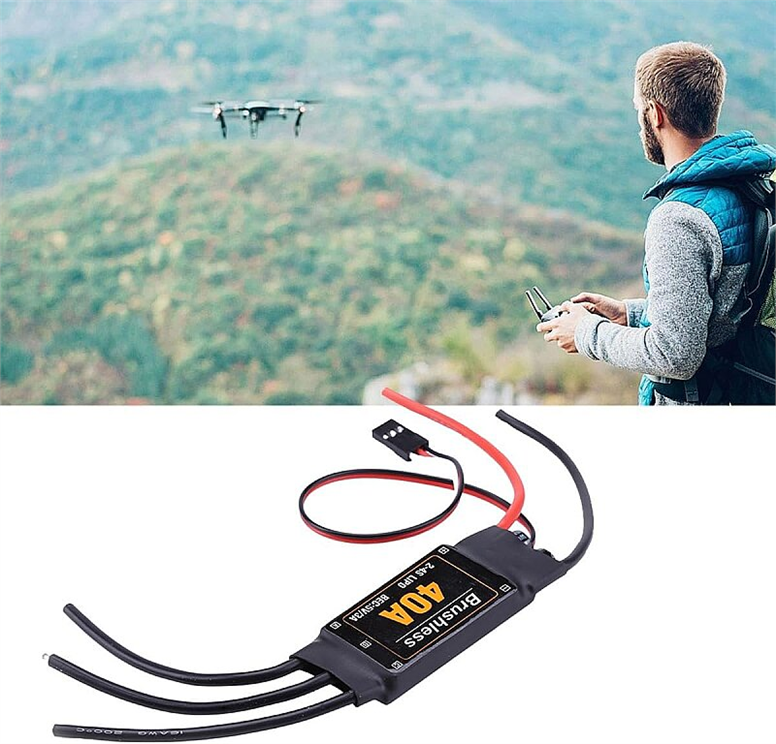 Drone ESC Brushless 40A Fırçasız Motor Hız Kontrol Sürücüsü - 2-4S Li/po Uyumlu Bullet Konnektör40A Brushless ESC 2S-4S Motor Sürücü | Robo Dünya