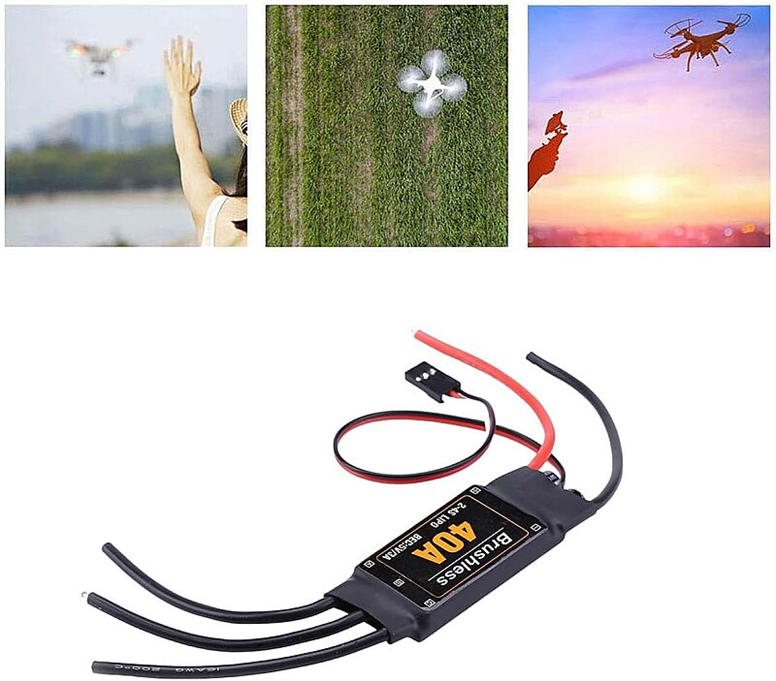 Drone ESC Brushless 40A Fırçasız Motor Hız Kontrol Sürücüsü - 2-4S Li/po Uyumlu Bullet Konnektör40A Brushless ESC 2S-4S Motor Sürücü | Robo Dünya