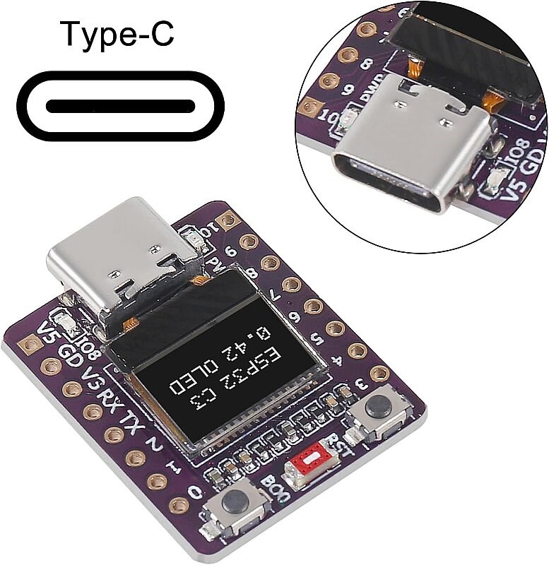 ESP32-C3 0.42 İnç OLED Modülü Wifi+Bluetooth ESP32 Geliştirme KartıESP32-C3 0.42 İnç OLED Modülü Wifi+Bluetooth ESP32 Geliştirme Kartı