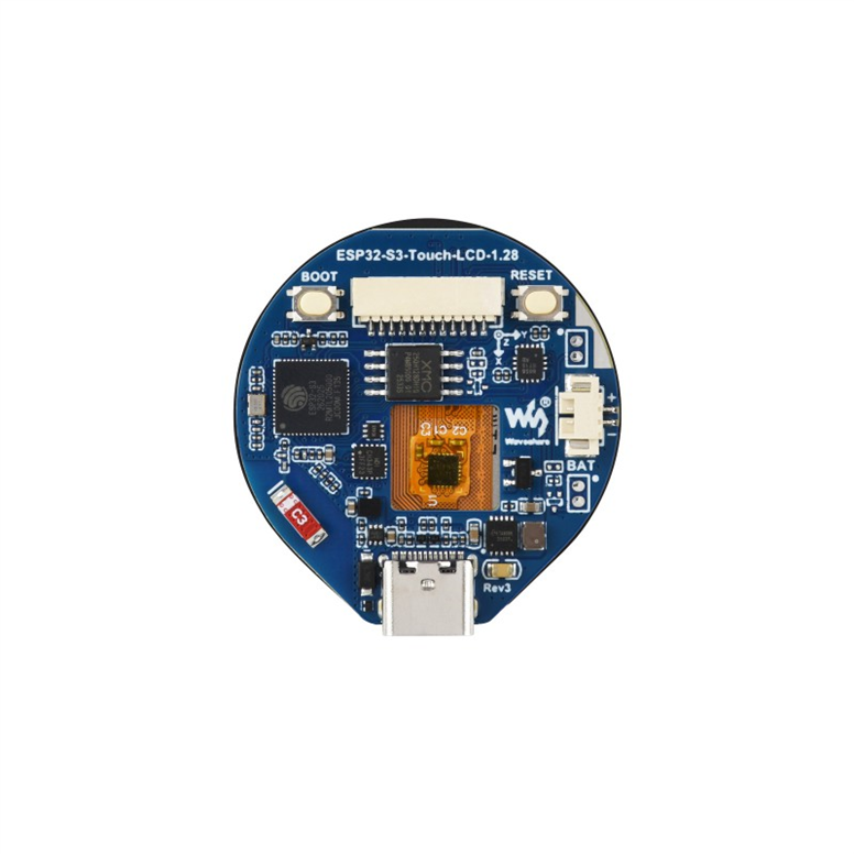 ESP32-S3 1.28 İnç Yuvarlak Dokunmatik LCD Geliştirme Kartı – İvmeölçer ve Jiroskop SensörlüESP32-S3 1.28 İnç Yuvarlak Dokunmatik LCD Geliştirme Kartı – İvmeölçer ve Jiroskop Sensörlü