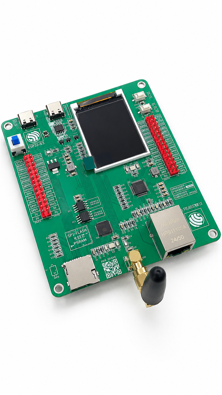 ESP32-S3 Ethernet W5500 N16R8 1.77 İnç LCD Ekranlı 2.5dbi WiFi Bluetooth Geliştirme KartıESP32-S3 W5500 Ethernet 1.77 İnç LCD Kart | Robo Dünya