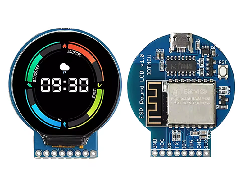 ESP8266 ESP-12S 1.28 İnç Yuvarlak TFT LCD Geliştirme Kartı – 240×240 Piksel GC9A01ESP8266 ESP-12S 1.28 İnç Yuvarlak TFT LCD Geliştirme Kartı – 240×240 Piksel GC9A01
