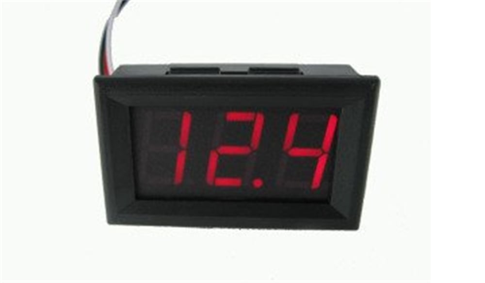 H27V 3.5-30V 2 Kablolu DC Kırmızı Voltmetre