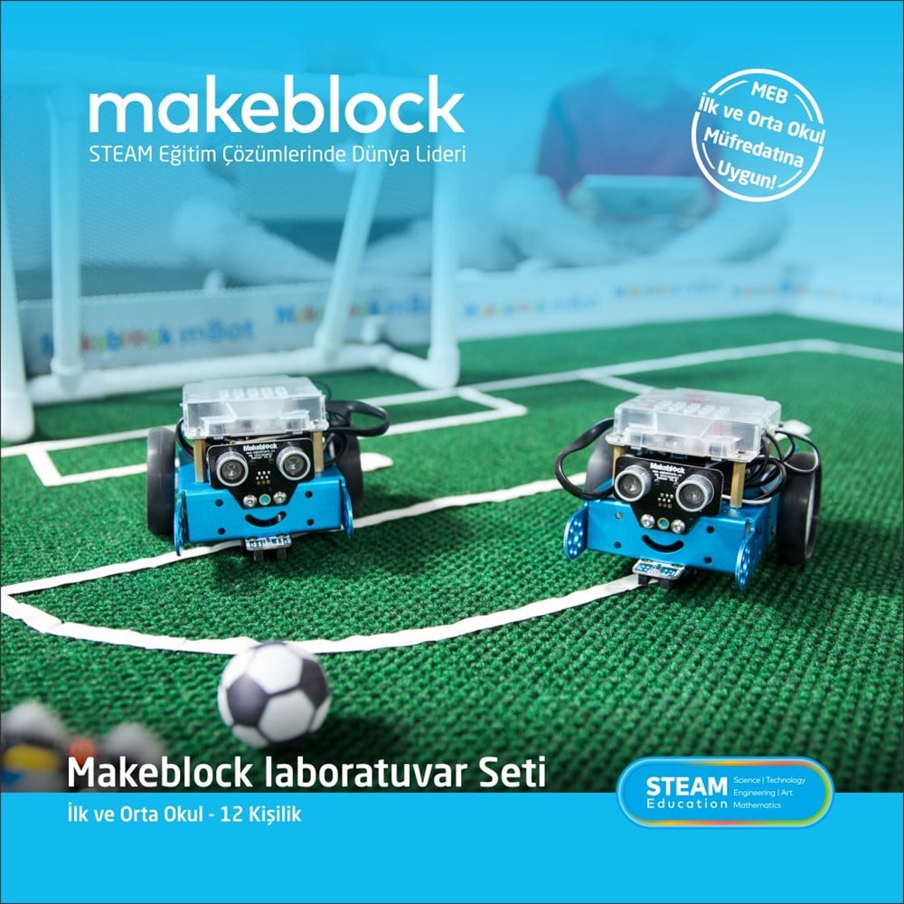 İlkokul ve Ortaokul mBot Robotik Laboratuarı Seti 12+1 Kişilik Maker Laboratuarı