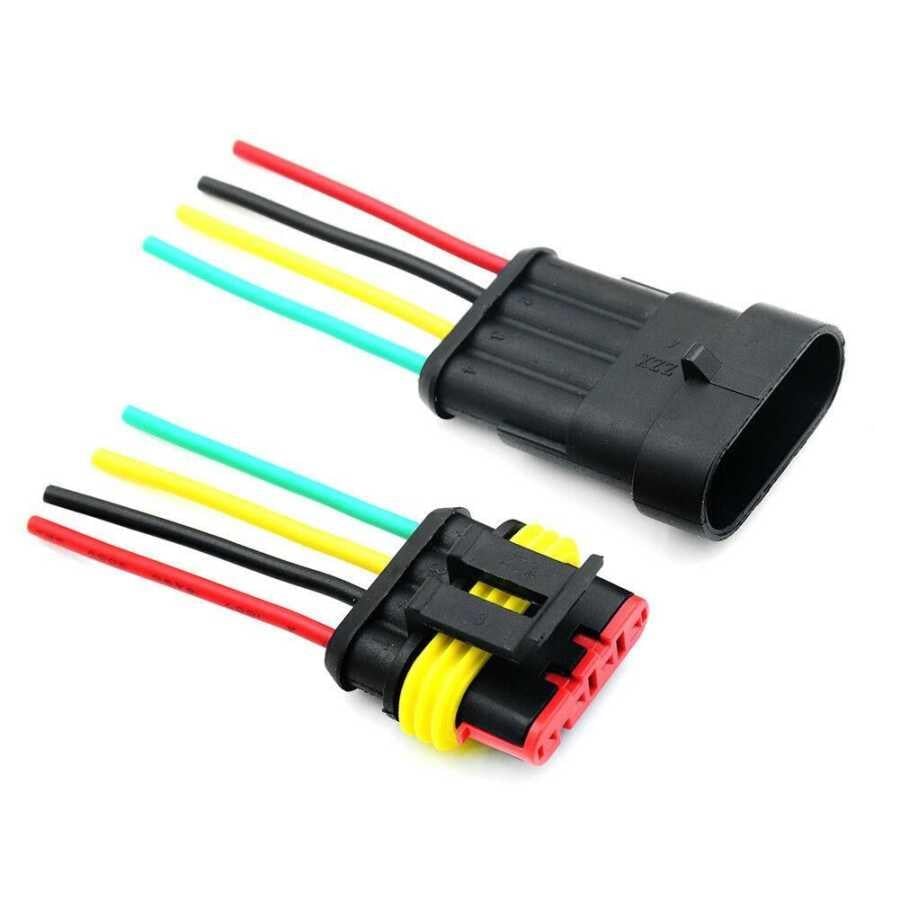 Kablolu 4-Pin Su Geçirmez Konnektör TakımıKablolu 4-Pin Su Geçirmez Konnektör Takımı