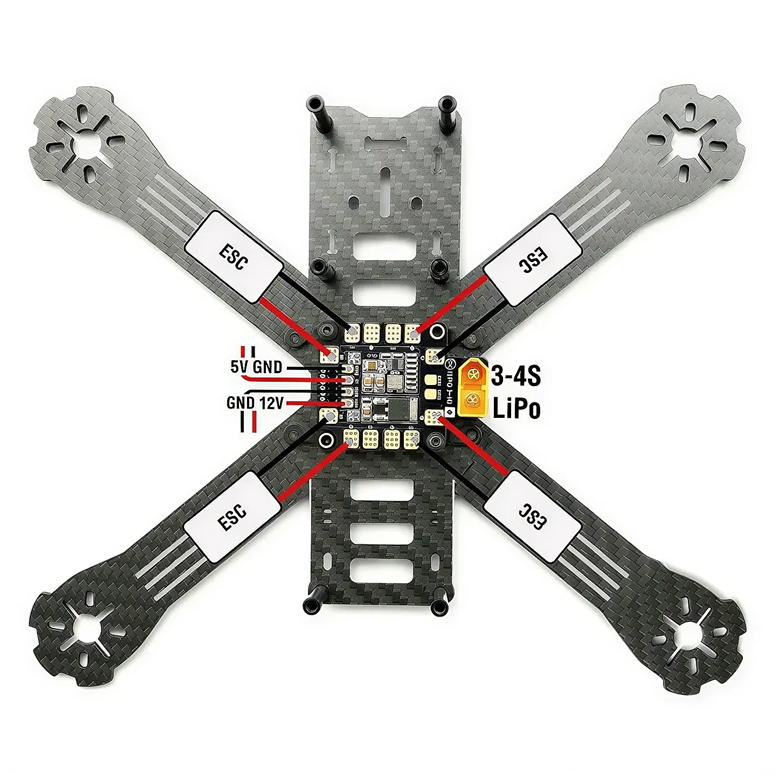Matek PDB-XT60 w/ BEC 5V & 12V ESC Güç Dağıtım KartıMatek PDB-XT60 5V 12V BEC Güç Dağıtım Kartı | Robo Dünya