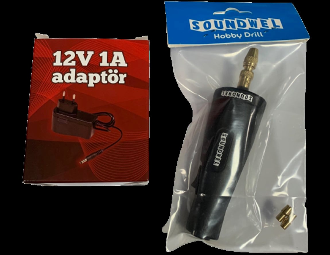 Mini Drill 6-18V DC Pcb Matkabı - Mini El Matkabı - Adaptör İle Birlikte